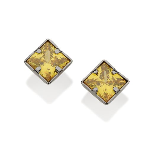 BLACK RHODIUM EARRING WITH ZIRCONIA