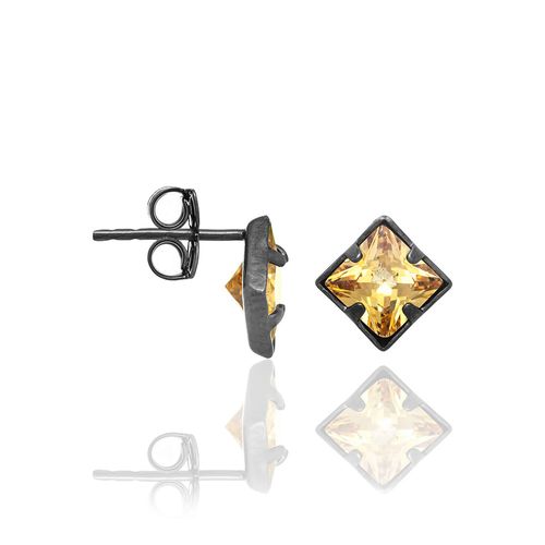 BLACK RHODIUM EARRING WITH ZIRCONIA