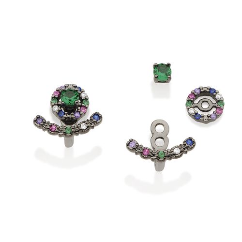 BLACK RHODIUM EARRING WITH ZIRCONIA