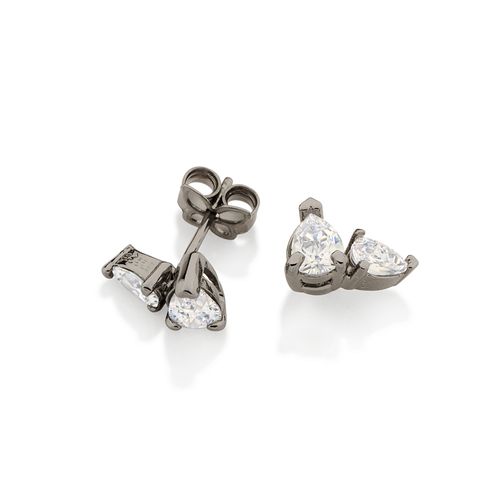 BLACK RHODIUM BRIGHT LIGHT EARRING IN WHITE