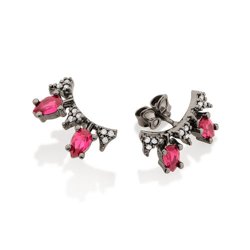 BLACK RHODIUM CHERRY EAR JACKET