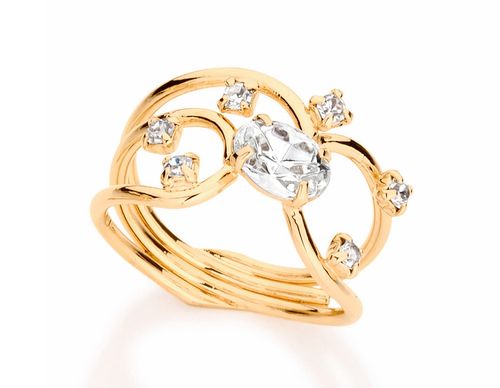 GOLD RING WITH CRYSTAL