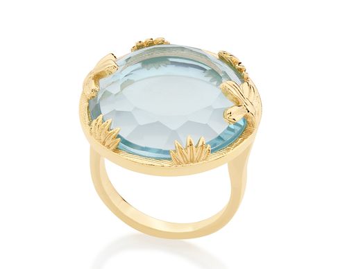 GOLD RING WITH CRYSTAL