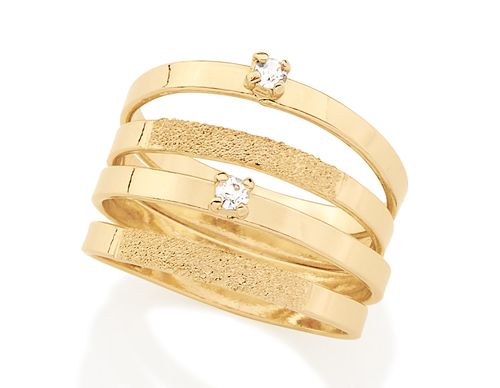 GOLD RING WITH CRYSTAL