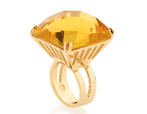 GOLD RING WITH CRYSTAL