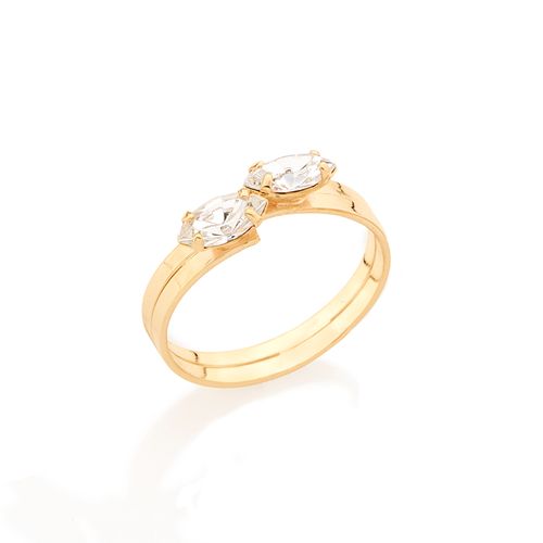 GOLD RING WITH CRYSTAL