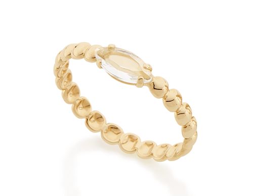 GOLD RING WITH CRYSTAL