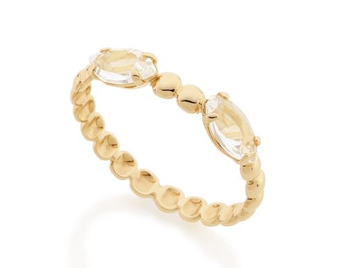 GOLD RING WITH CRYSTAL