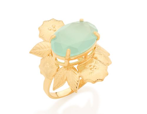 GOLD RING WITH CRYSTAL