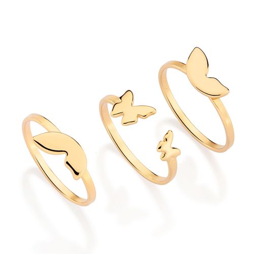 GOLD BUTTERFLY TRIO RING KIT