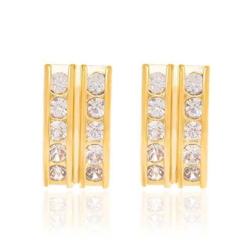 GOLD EARRING WITH CRYSTALS
