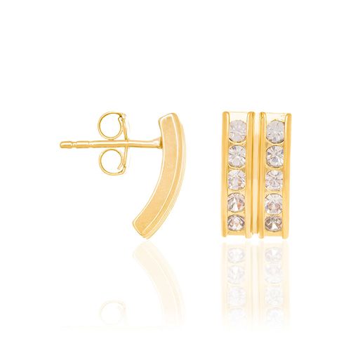 GOLD EARRING WITH CRYSTALS