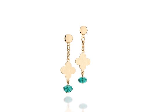 GOLD EARRING WITH CRYSTAL