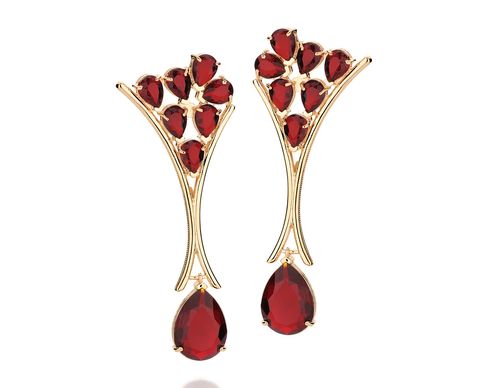 GOLD EARRING WITH CRYSTAL