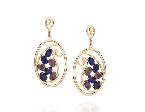 GOLD EARRING WITH CRYSTAL