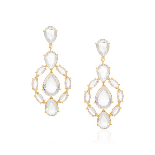 GOLD EARRING WITH CRYSTAL