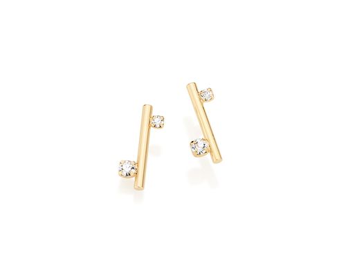 GOLD EARRING WITH CRYSTAL