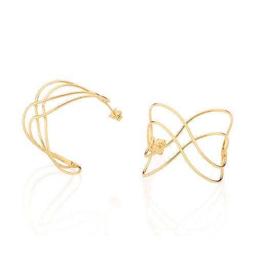 GOLD TRIPLE FOREVER HOOP EARRINGS