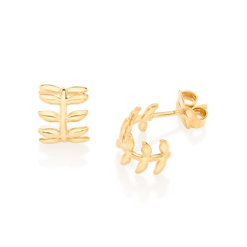 GOLD LEAF HUGGIE EARRINGS