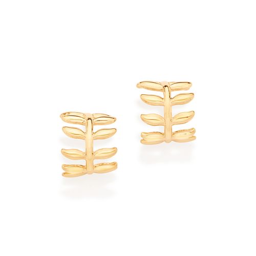 GOLD LEAF HUGGIE EARRINGS