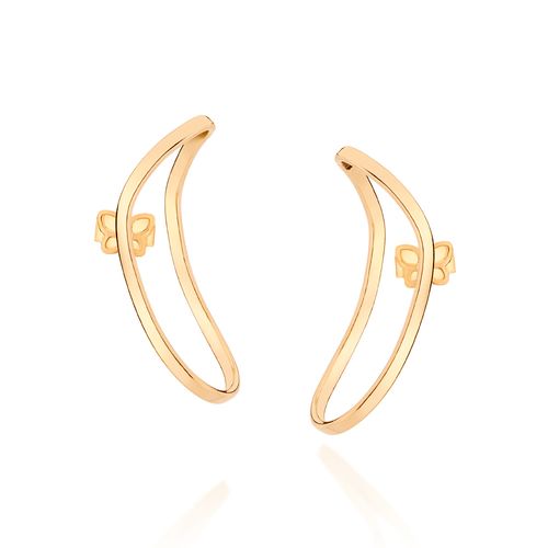 GOLD HOLLOW OVAL EARRINGS