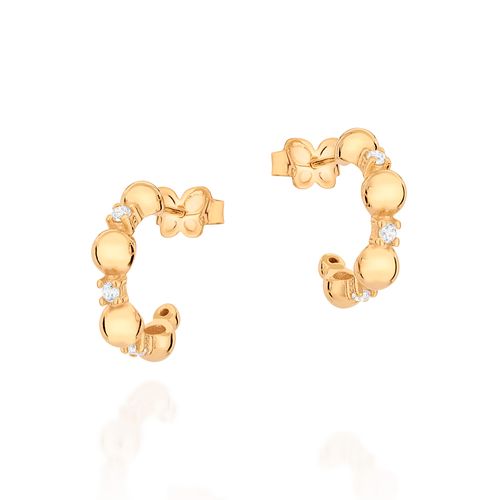GOLD SPHERES HUGGIE EARRINGS