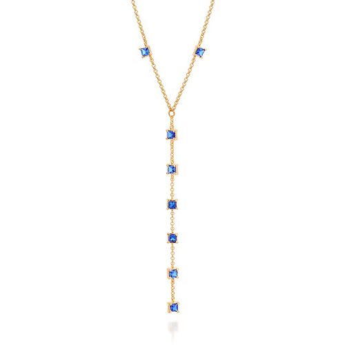 GOLD SQUARE DETAIL Y-NECKLACE