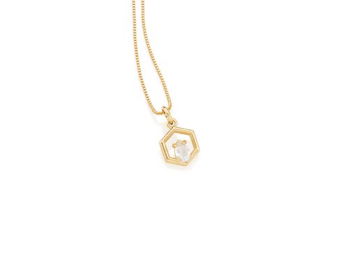 GOLD PENDANT WITH CRYSTAL