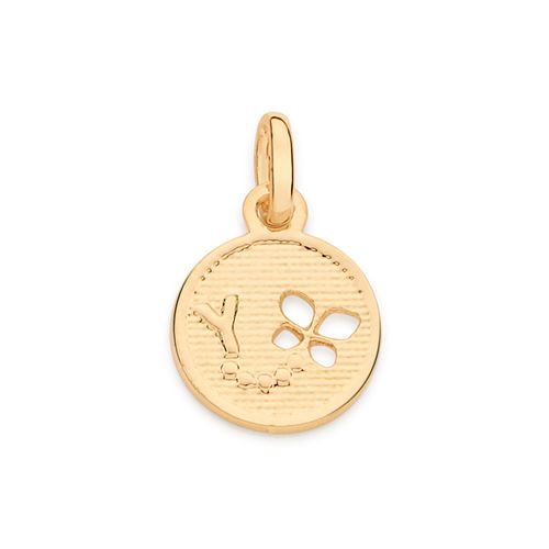 GOLD BUTTERFLY INITIAL PENDANT -LETTER Y