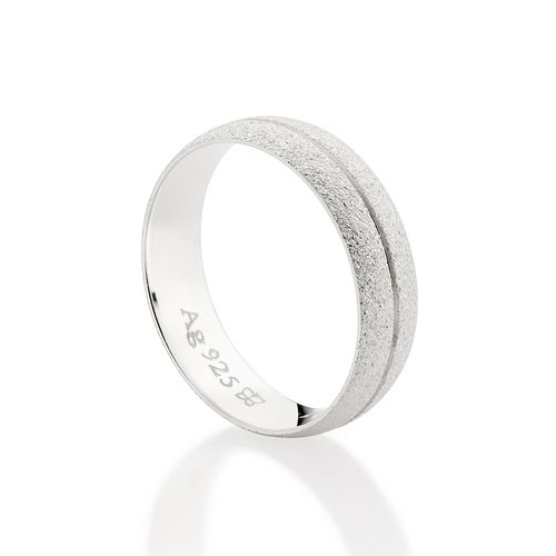 SILVER 925 ROUGH THICK WEDDING BAND