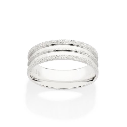 SILVER 925 DOUBLE ROUGH WEDDING BAND