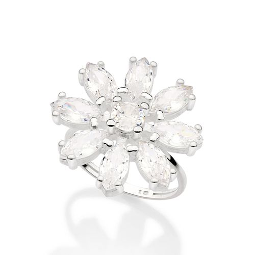 SILVER 925 WEDDING FLOWERS MAXI RING