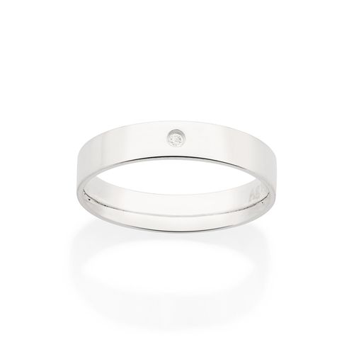 SILVER 925 SOLID WEDDING BAND WITH STONE