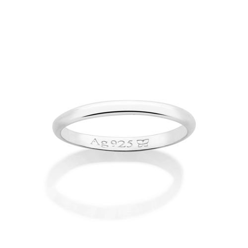 SILVER 925 ROUNDED THIN WEDDING BAND
