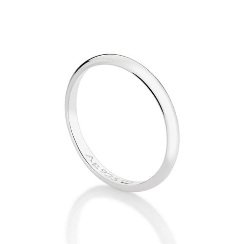 SILVER 925 ROUNDED THIN WEDDING BAND