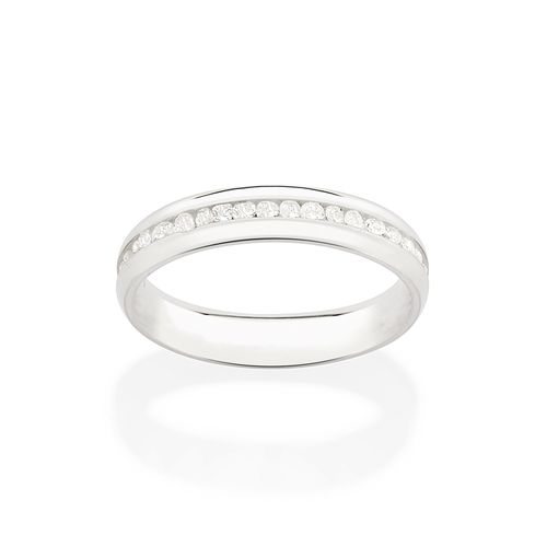 SILVER 925 STUDDED WEDDING BAND