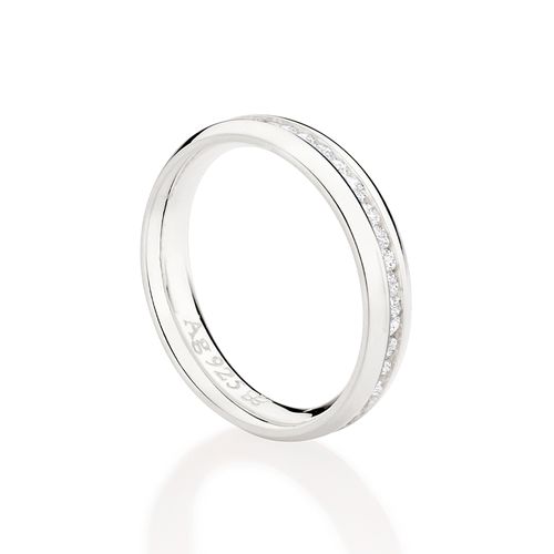 SILVER 925 STUDDED WEDDING BAND