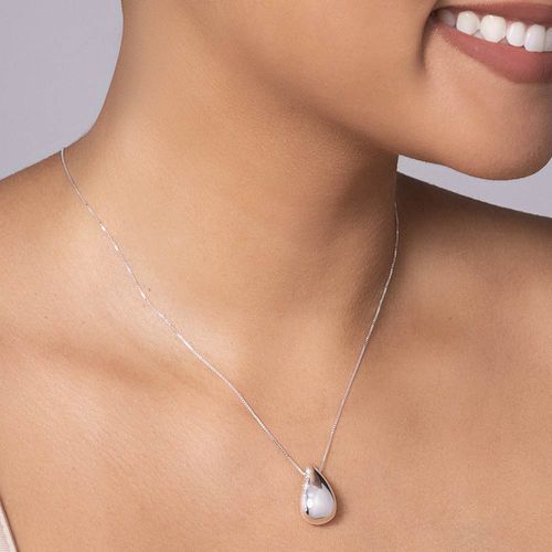 SILVER 925 DROPLET STUDDED NECKLACE