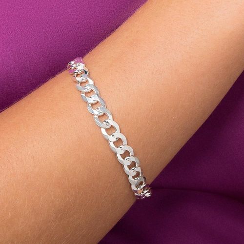 SILVER LARGE CURB LINK BRACELET LARGE