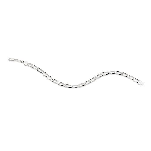 SILVER LARGE OVAL CABLE LINK BRACELET LARGE