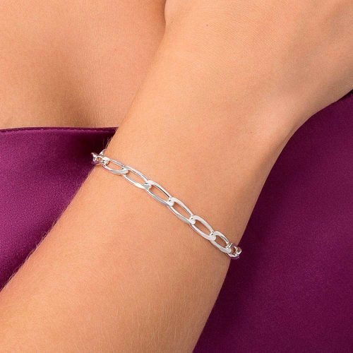 SILVER LARGE OVAL CABLE LINK BRACELET LARGE