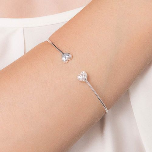 SILVER 925 MEET MY HEART HALF WAY CUFF BRACELET