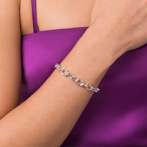 SILVER 925 TWISTED ROLO LINK CHAIN BRACELET