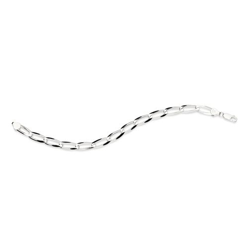 SILVER TWISTED OVAL LINK BRACELET LARGE
