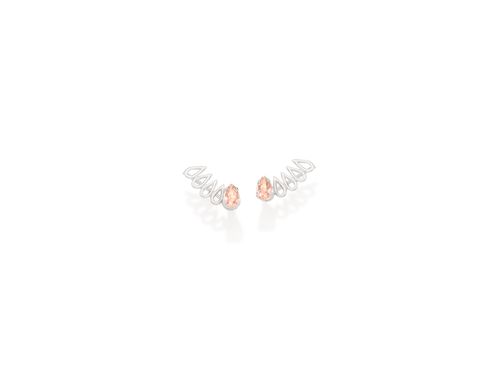 RHODIUM PLATED EARRING WITH CRYSTAL