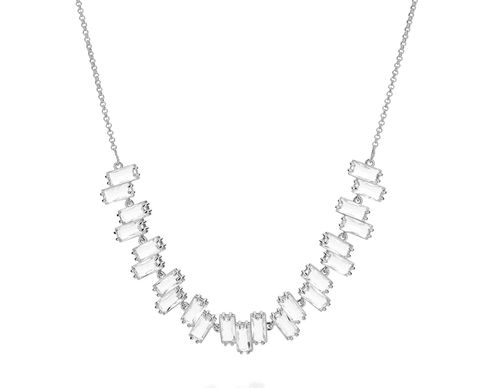 RHODIUM PLATED CHAIN WITH CRYSTAL