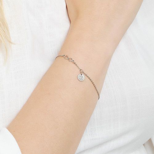 PLATINUM FOREVER BRACELET WITH LETTER -LETTER E