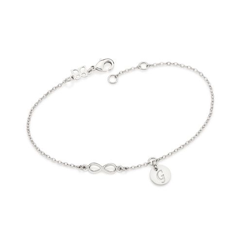 PLATINUM FOREVER BRACELET WITH LETTER -LETTER G