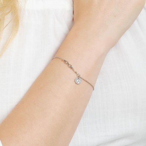 PLATINUM FOREVER BRACELET WITH LETTER -LETTER G