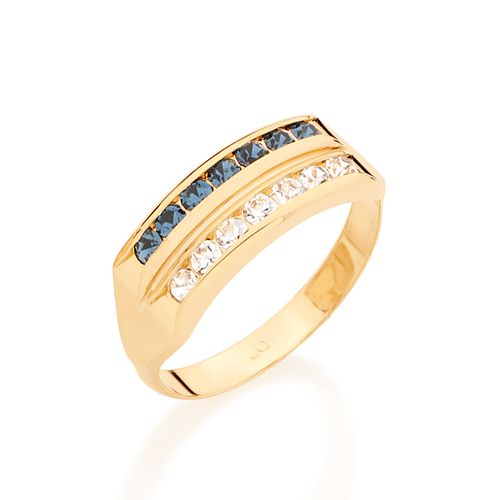 GOLD RING WITH CRYSTALS